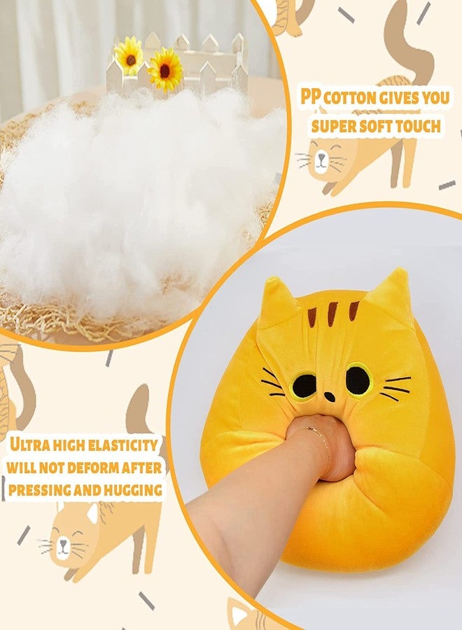 TechMax Solution لعبة قطة برتقالية محشوة من TechMax Solution، وسادة ثلاثية الأبعاد، دمية قطة سمينة محشوة، دمية لتزيين الأريكة بتصميم مميز - Image 5